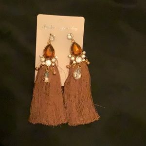 Brown/Gold Stone Earrings